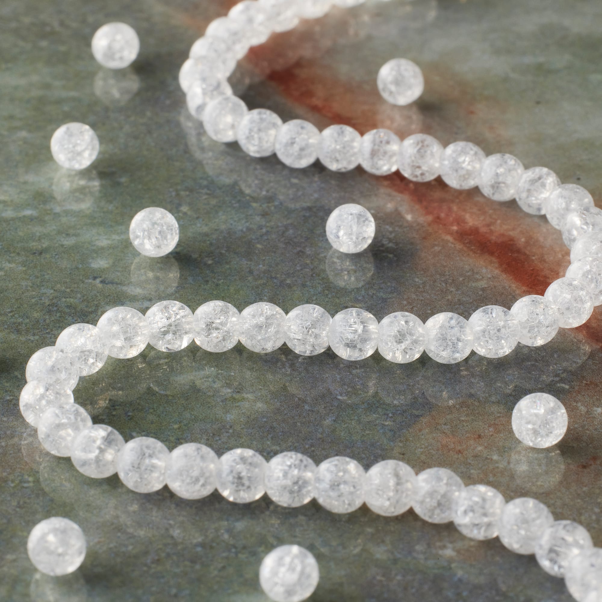 12 Pack: Quartz Round Beads by Bead Landing
